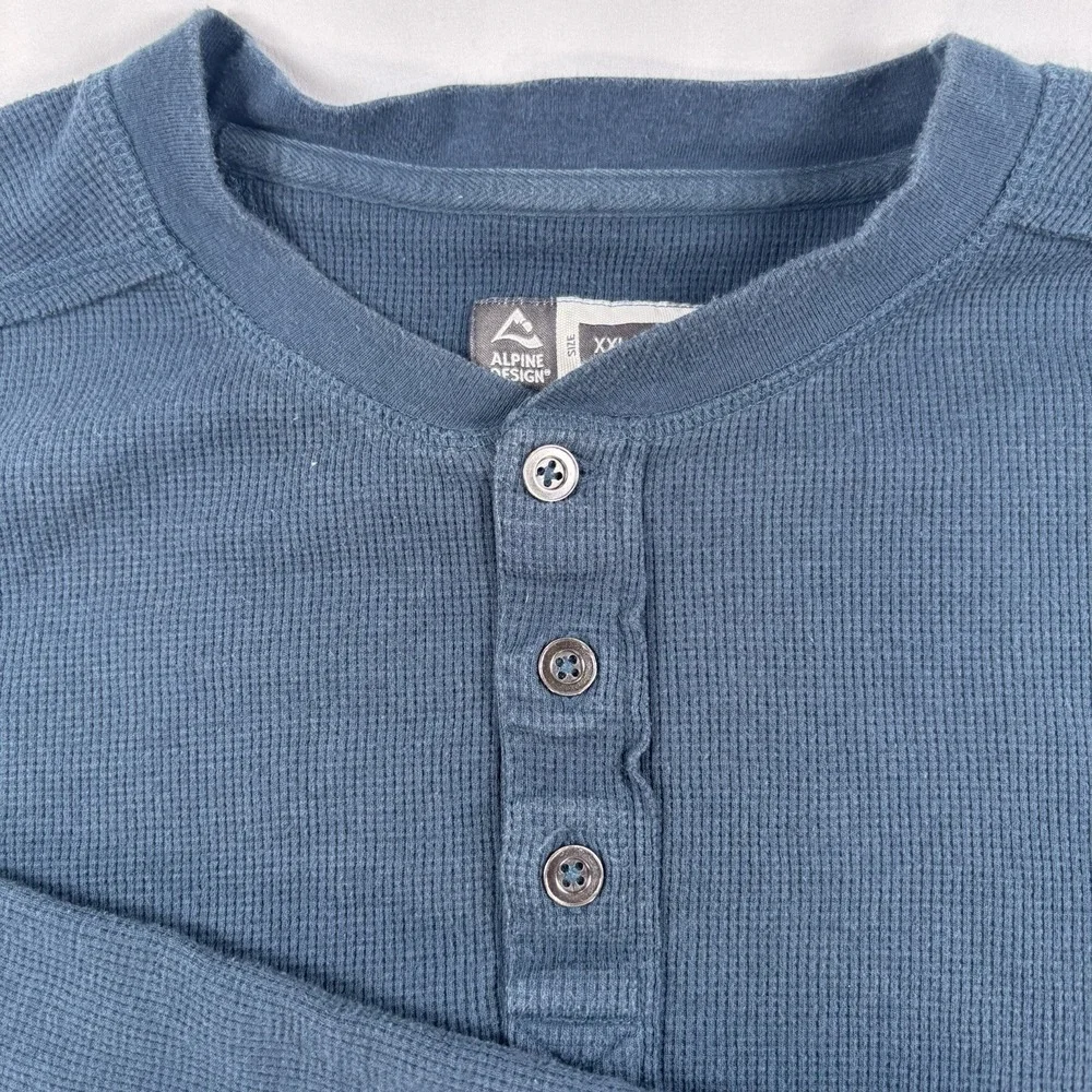 Alpine Design Men's Mountain Long‎ Sleeve Henley Shirt Size XXL